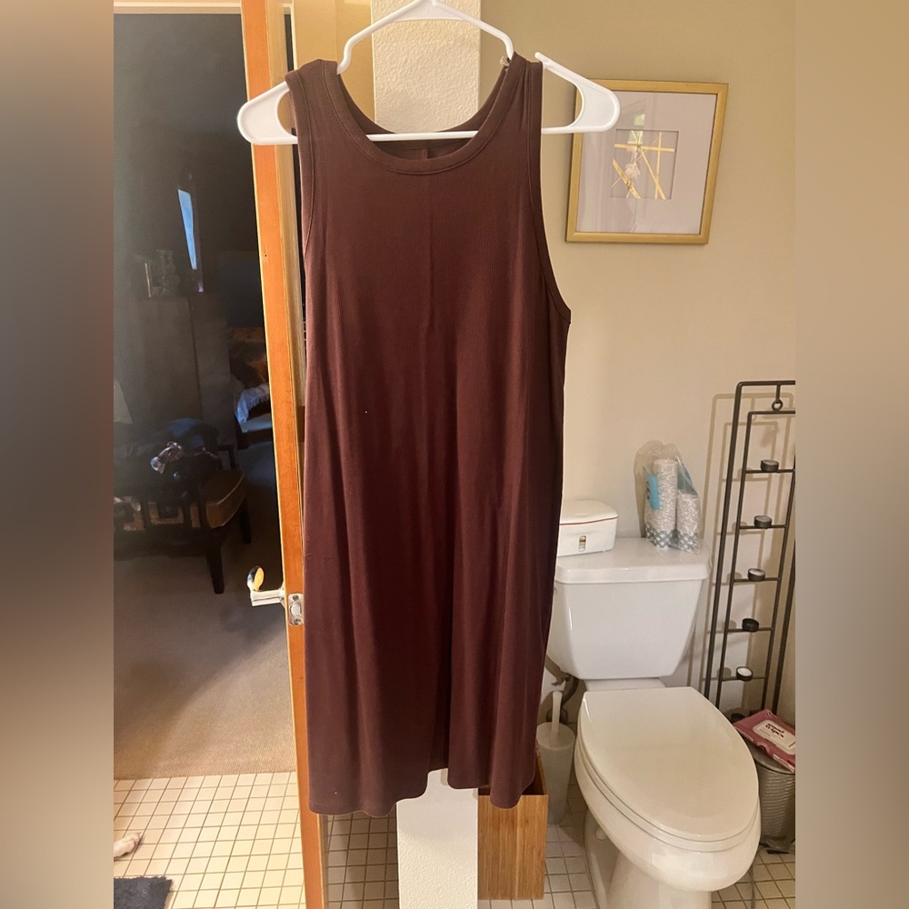A New Day Brown Ribbed Tank Dress NWT Sz. XL - Picture 1 of 3